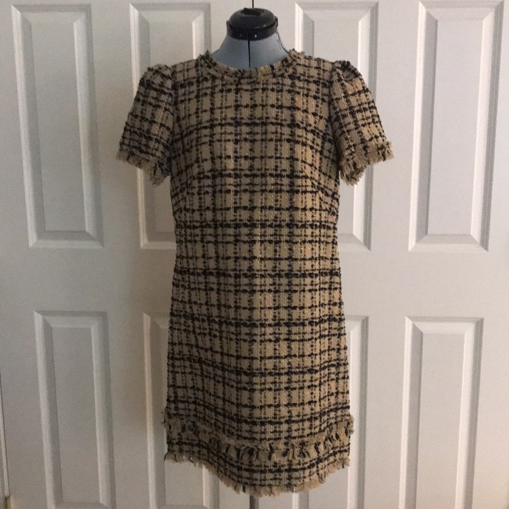 kate spade Beige and Black Tweed Shift Dress